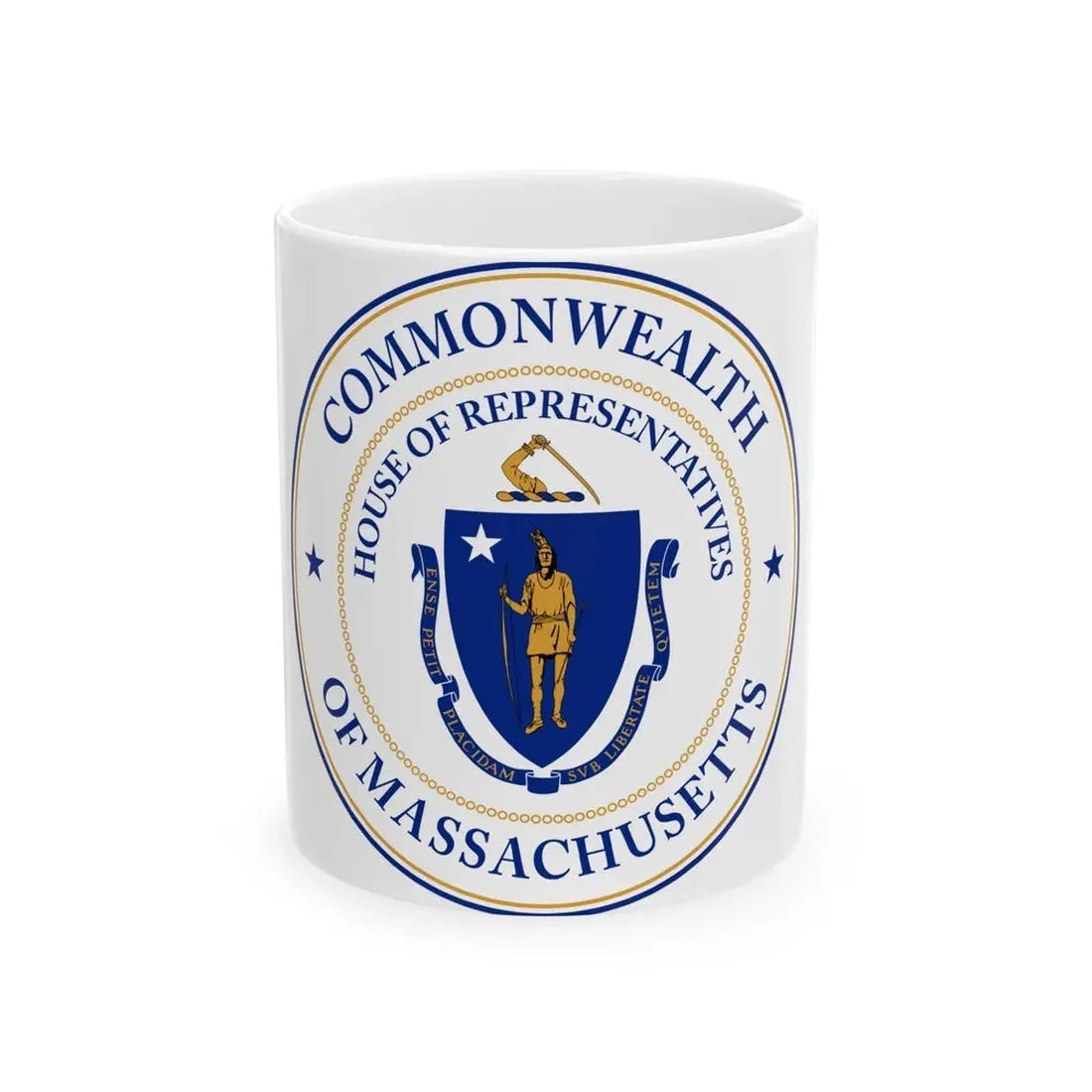 Seal of the House of Representatives of Massachusetts - White Coffee Mug 11oz - Go Mug Yourself