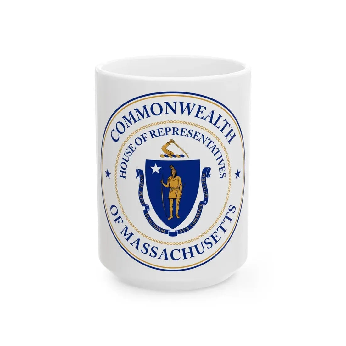 Seal of the House of Representatives of Massachusetts - White Coffee Mug 15oz - Go Mug Yourself