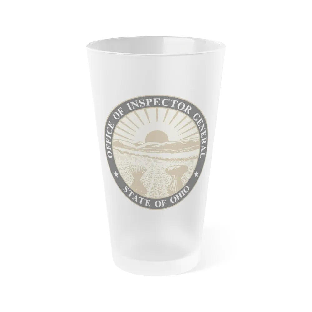 Seal of the Inspector General of Ohio - Frosted Pint Glass 16oz-16oz-Frosted-Go Mug Yourself