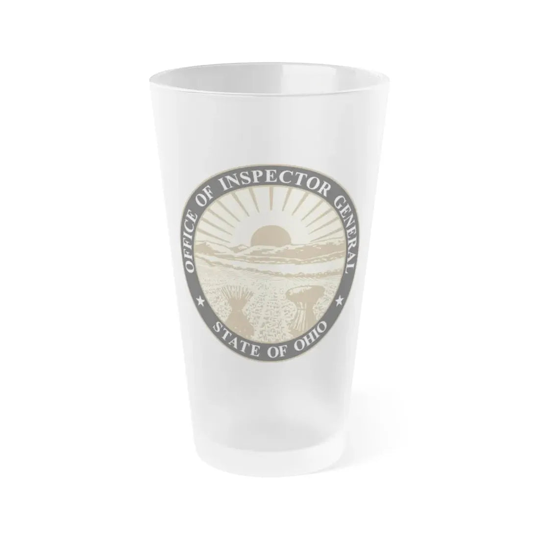 Seal of the Inspector General of Ohio - Frosted Pint Glass 16oz 16oz Frosted - Go Mug Yourself