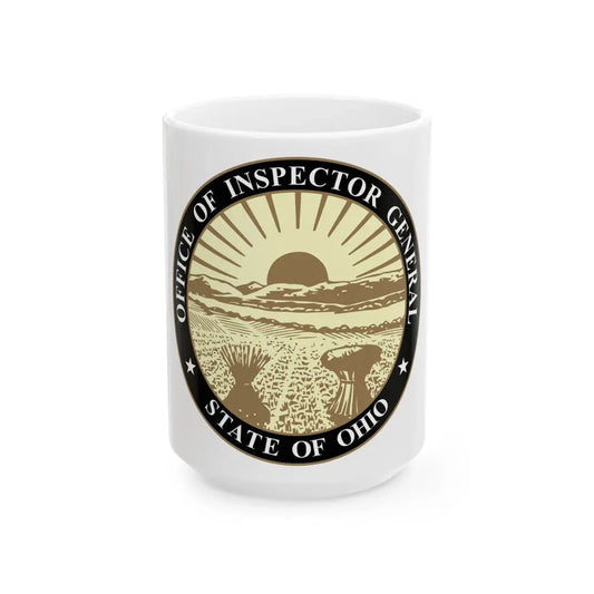 Seal of the Inspector General of Ohio - White Coffee Mug 15oz - Go Mug Yourself