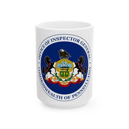 Seal of the Inspector General of Pennsylvania - White Coffee Mug-15oz-Go Mug Yourself