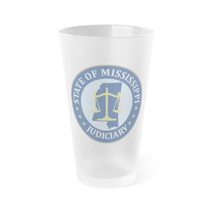Seal of the Judiciary of Mississippi - Frosted Pint Glass 16oz 16oz Frosted - Go Mug Yourself