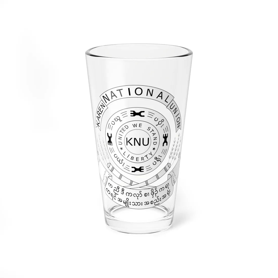 Seal of the Karen National Union (Myanmar) (Coat of Arms) Pint Glass 16oz 16oz - Go Mug Yourself