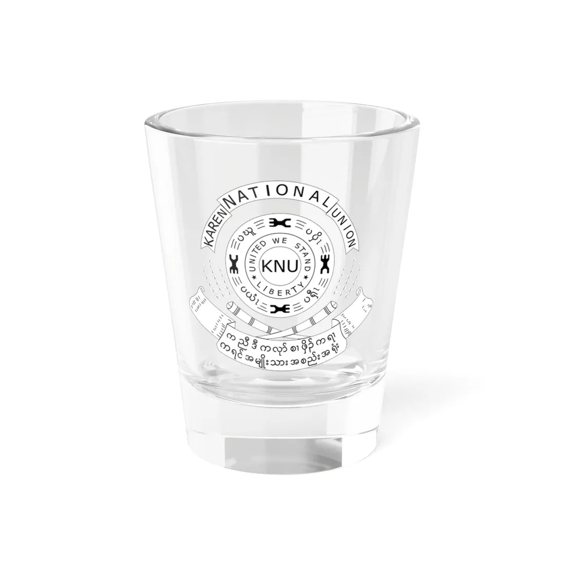 Seal of the Karen National Union (Myanmar) (Coat of Arms) Shot Glass 1.5oz 1.5oz - Go Mug Yourself