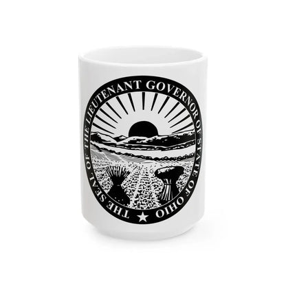 Seal of the Lieutenant Governor of Ohio - White Coffee Mug 15oz - Go Mug Yourself