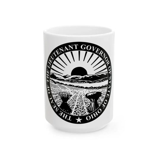 Seal of the Lieutenant Governor of Ohio - White Coffee Mug 15oz - Go Mug Yourself