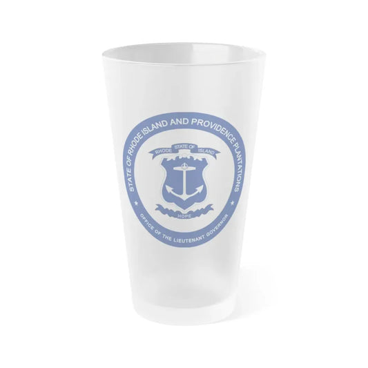 Seal of the Lieutenant Governor of Rhode Island - Frosted Pint Glass 16oz 16oz Frosted - Go Mug Yourself