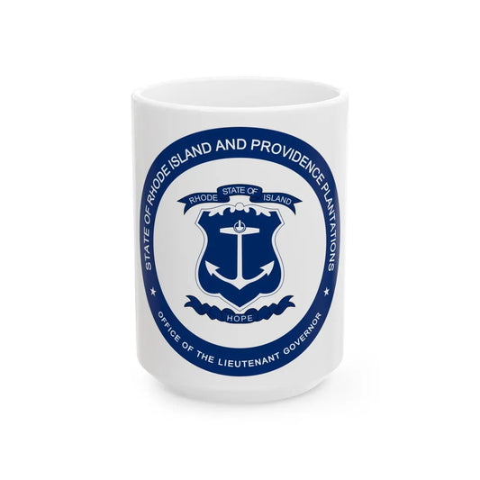 Seal of the Lieutenant Governor of Rhode Island - White Coffee Mug-15oz-Go Mug Yourself