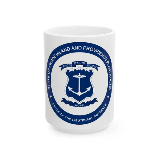 Seal of the Lieutenant Governor of Rhode Island - White Coffee Mug 15oz - Go Mug Yourself