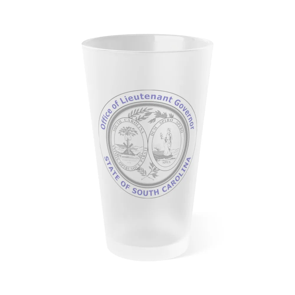 Seal of the Lieutenant Governor of South Carolina - Frosted Pint Glass 16oz-16oz-Frosted-Go Mug Yourself