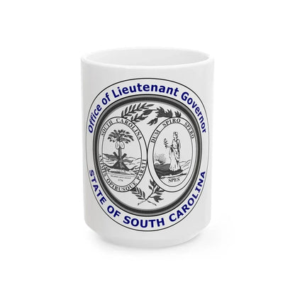 Seal of the Lieutenant Governor of South Carolina - White Coffee Mug 15oz - Go Mug Yourself