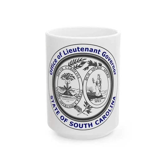 Seal of the Lieutenant Governor of South Carolina - White Coffee Mug 15oz - Go Mug Yourself