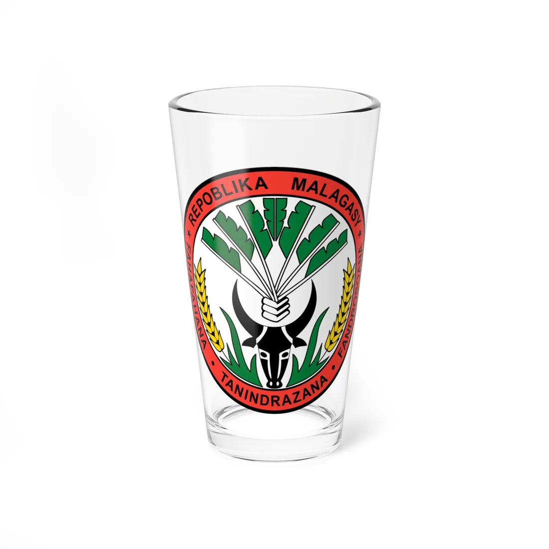 Seal of the Malagasy Republic (Madagascar) (Coat of Arms) Pint Glass 16oz 16oz - Go Mug Yourself