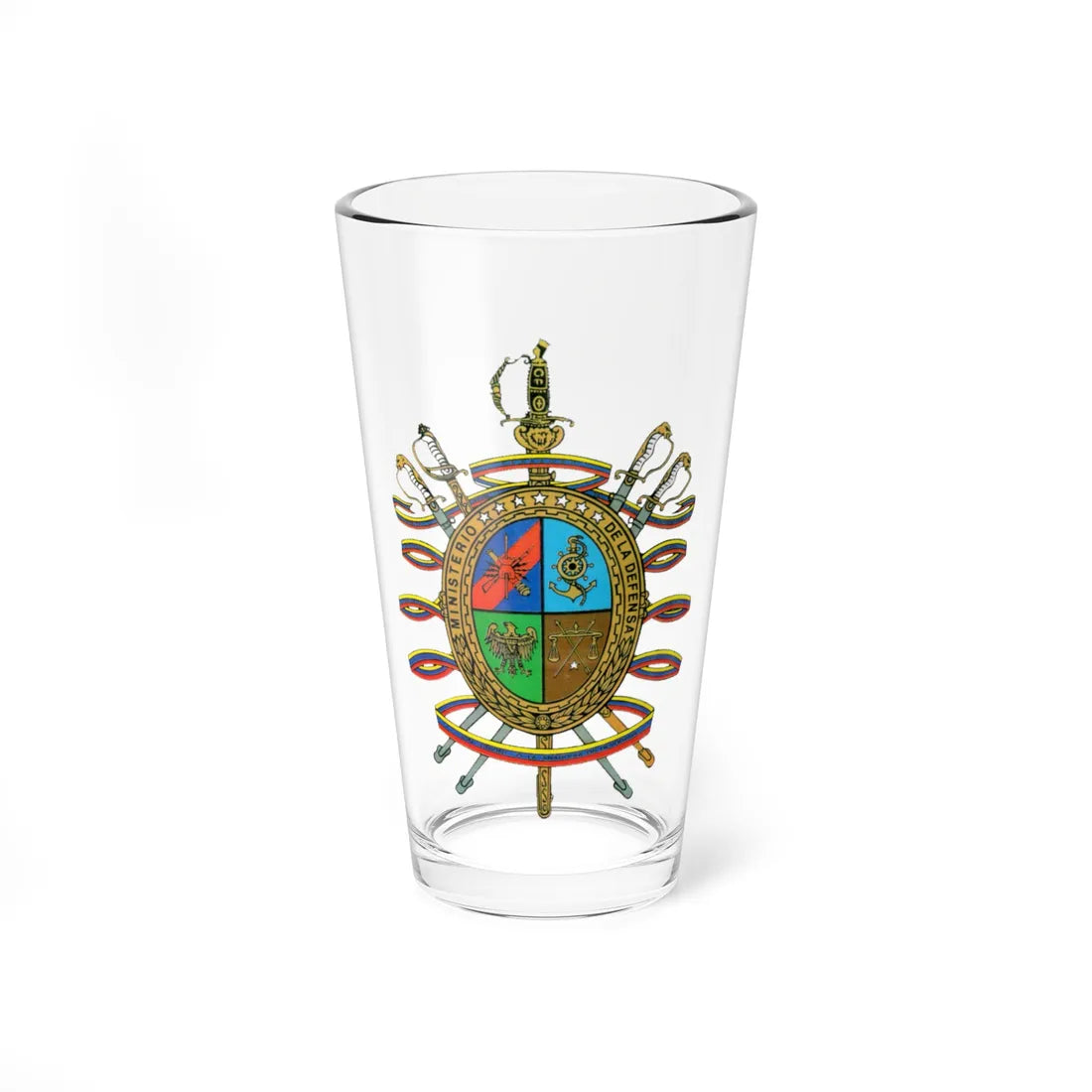 Seal of the Ministry of Defense of Venezuela (Venezuela) (Coat of Arms) Pint Glass 16oz 16oz - Go Mug Yourself
