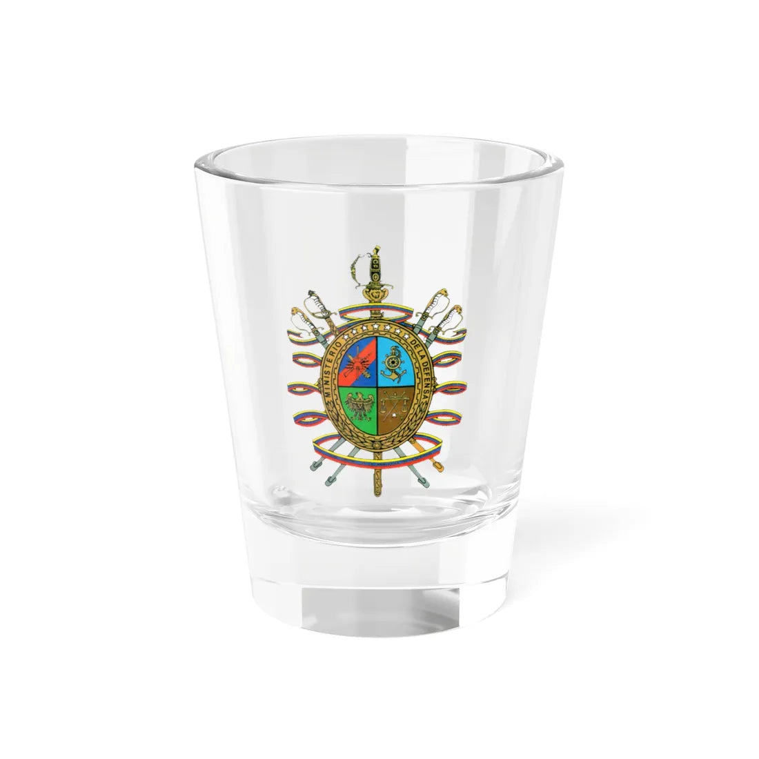Seal of the Ministry of Defense of Venezuela (Venezuela) (Coat of Arms) Shot Glass 1.5oz 1.5oz - Go Mug Yourself