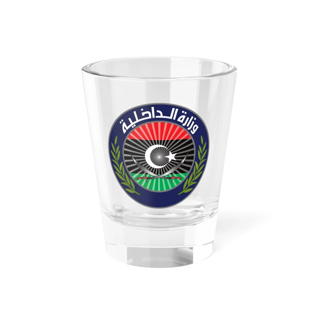 Seal of the Ministry of Internal Affairs of Libya (Libya) (Coat of Arms) Shot Glass 1.5oz 1.5oz - Go Mug Yourself