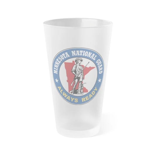 Seal of the Minnesota National Guard - Frosted Pint Glass 16oz-16oz-Frosted-Go Mug Yourself