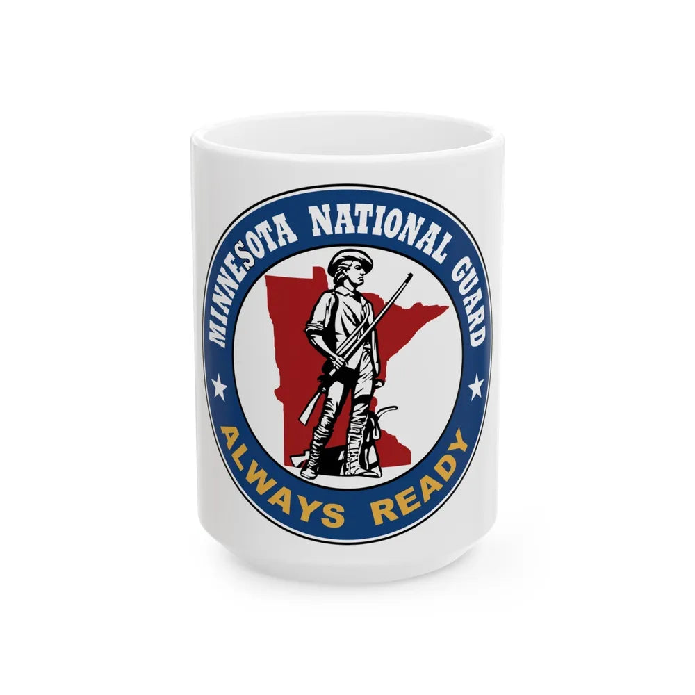 Seal of the Minnesota National Guard - White Coffee Mug-15oz-Go Mug Yourself