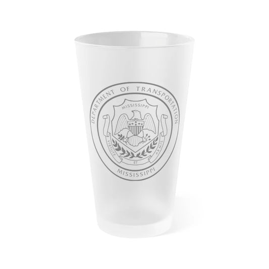 Seal of the Mississippi Department of Transportation - Frosted Pint Glass 16oz-16oz-Frosted-Go Mug Yourself