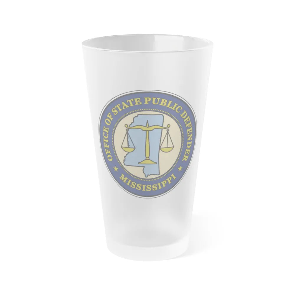 Seal of the Mississippi Office of State Public Defender - Frosted Pint Glass 16oz-16oz-Frosted-Go Mug Yourself