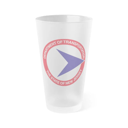 Seal of the New Jersey Department of Transportation - Frosted Pint Glass 16oz-16oz-Frosted-Go Mug Yourself