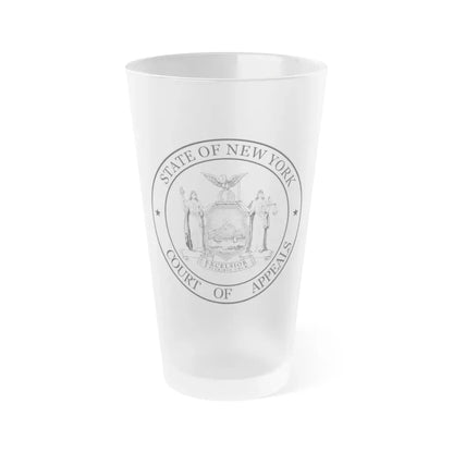 Seal of the New York Court of Appeals - Frosted Pint Glass 16oz 16oz Frosted - Go Mug Yourself