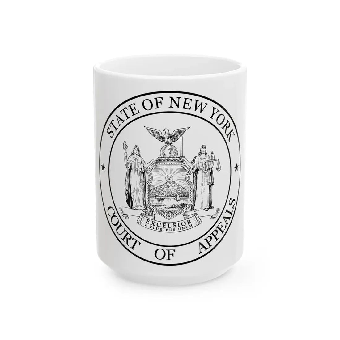 Seal of the New York Court of Appeals - White Coffee Mug 15oz - Go Mug Yourself