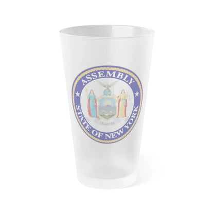 Seal of the New York State Assembly - Frosted Pint Glass 16oz-16oz-Frosted-Go Mug Yourself