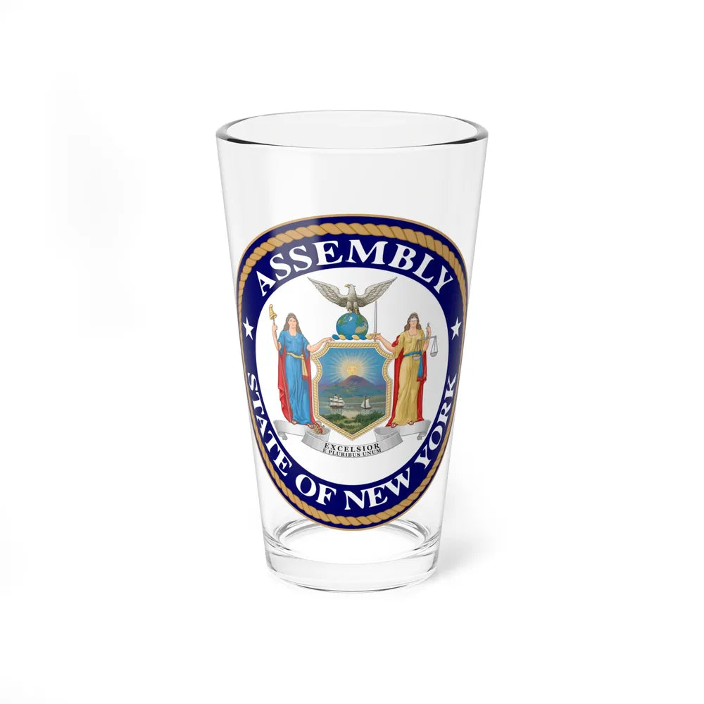 Seal of the New York State Assembly - Pint Glass 16oz-16oz-Go Mug Yourself