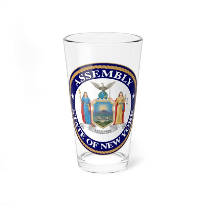 Seal of the New York State Assembly - Pint Glass 16oz-16oz-Go Mug Yourself