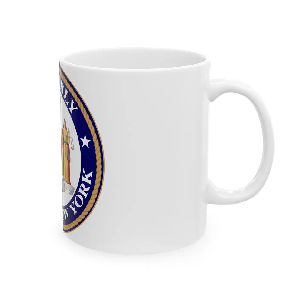 Seal of the New York State Assembly - White Coffee Mug-Go Mug Yourself