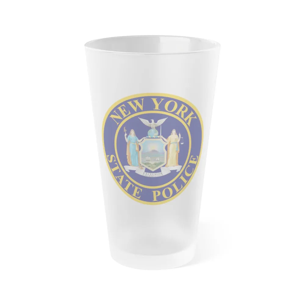 Seal of the New York State Police - Frosted Pint Glass 16oz-16oz-Frosted-Go Mug Yourself