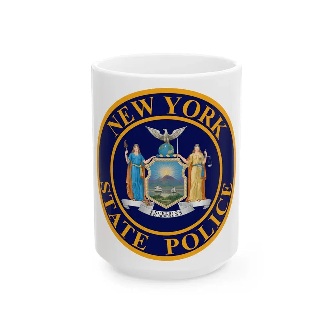 Seal of the New York State Police - White Coffee Mug 15oz - Go Mug Yourself