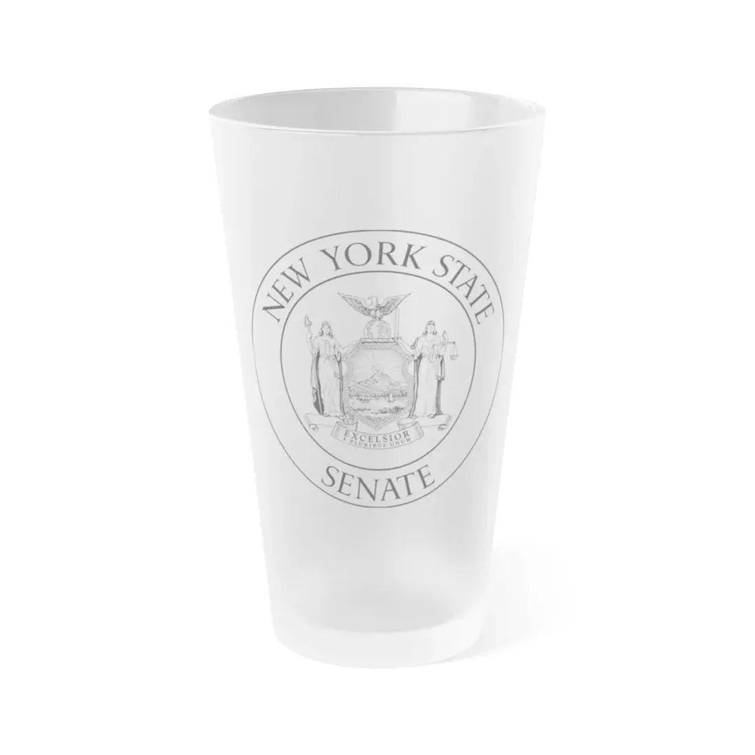 Seal of the New York State Senate - Frosted Pint Glass 16oz 16oz Frosted - Go Mug Yourself