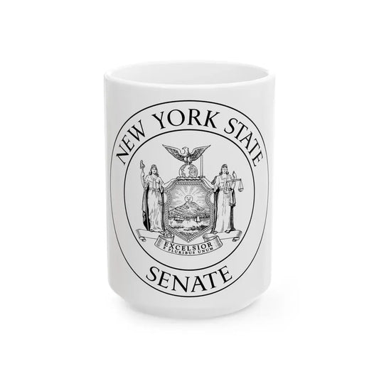 Seal of the New York State Senate - White Coffee Mug 15oz - Go Mug Yourself