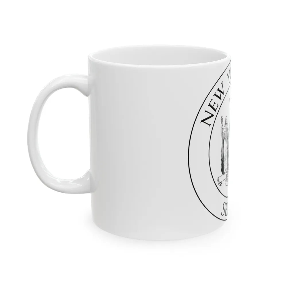 Seal of the New York State Senate - White Coffee Mug-Go Mug Yourself