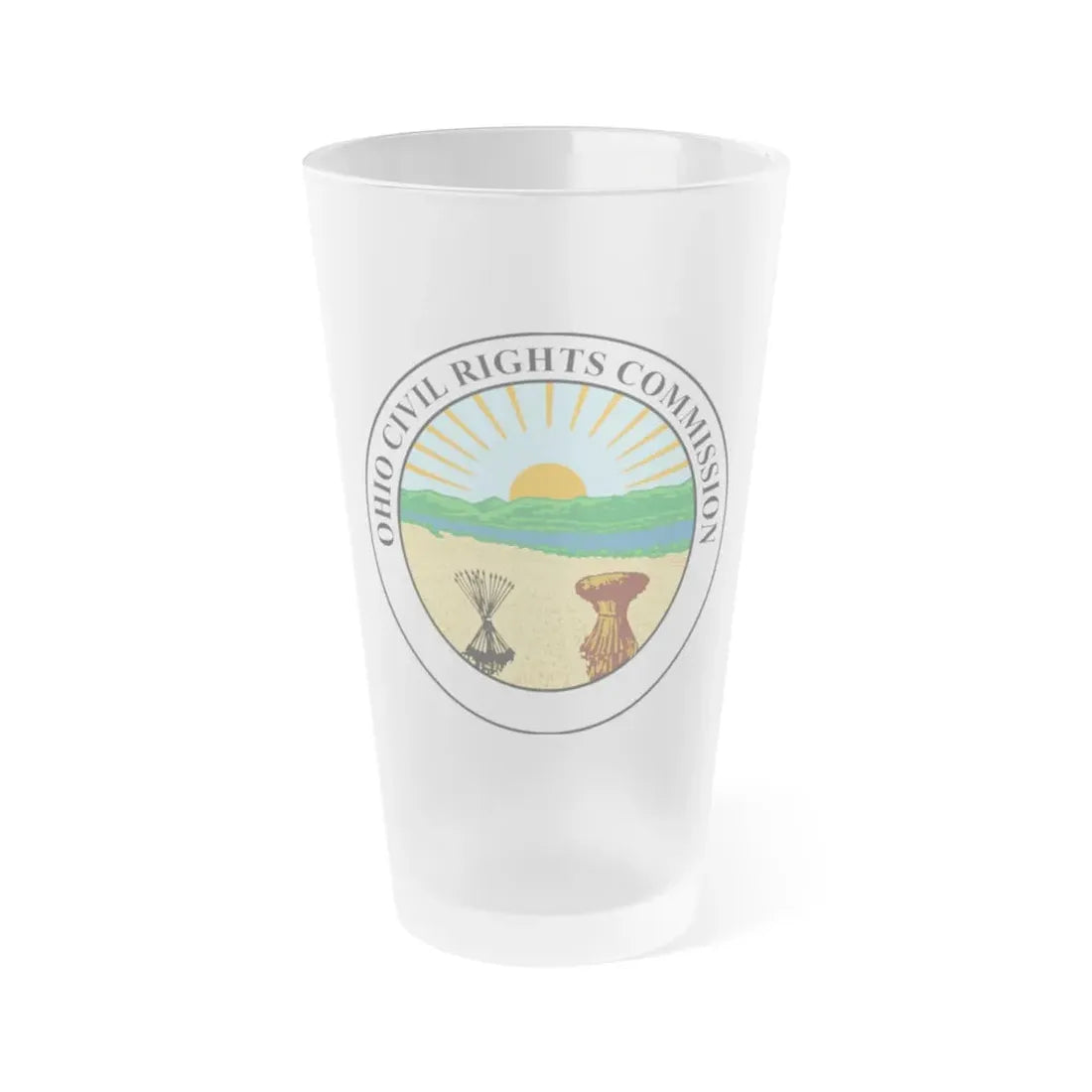 Seal of the Ohio Civil Rights Commission - Frosted Pint Glass 16oz 16oz Frosted - Go Mug Yourself