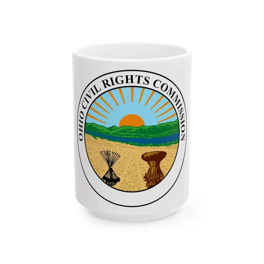Seal of the Ohio Civil Rights Commission - White Coffee Mug 15oz - Go Mug Yourself