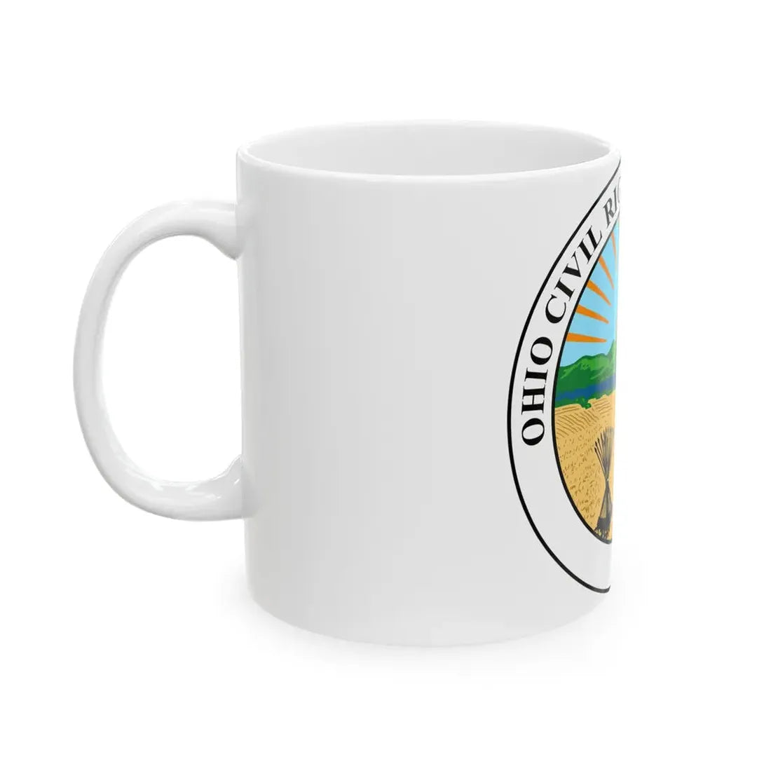 Seal of the Ohio Civil Rights Commission - White Coffee Mug - Go Mug Yourself