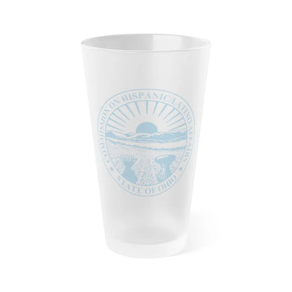 Seal of the Ohio Commission on Hispanic and Latino Affairs - Frosted Pint Glass 16oz-16oz-Frosted-Go Mug Yourself