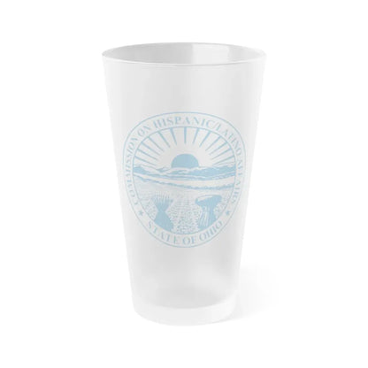 Seal of the Ohio Commission on Hispanic and Latino Affairs - Frosted Pint Glass 16oz 16oz Frosted - Go Mug Yourself