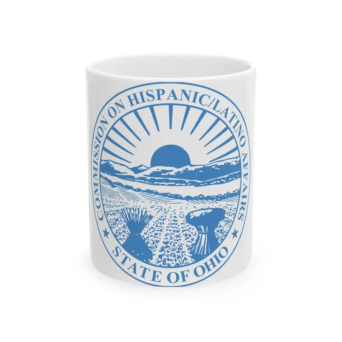 Seal of the Ohio Commission on Hispanic and Latino Affairs - White Coffee Mug 11oz - Go Mug Yourself