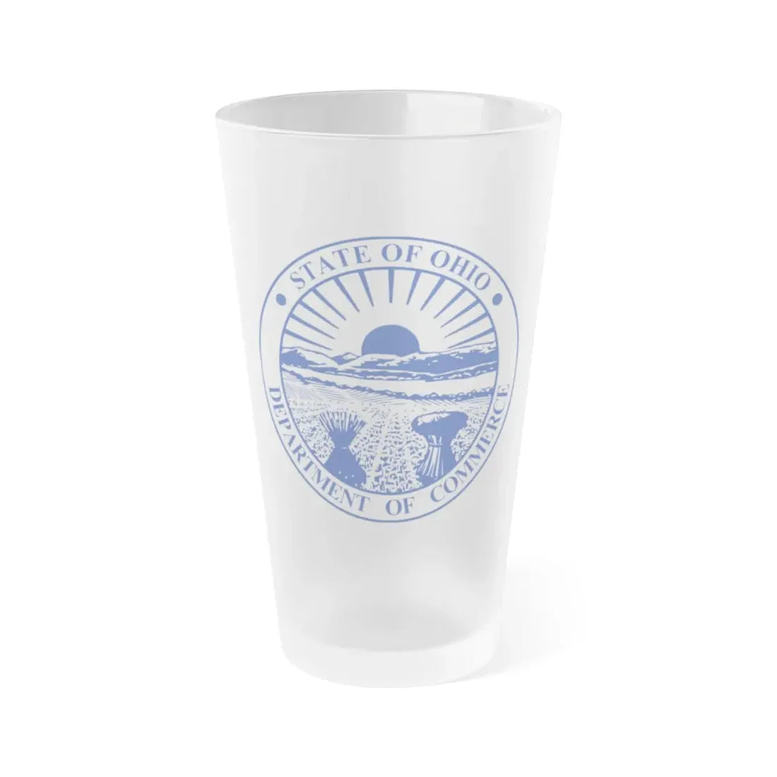 Seal of the Ohio Department of Commerce - Frosted Pint Glass 16oz 16oz Frosted - Go Mug Yourself