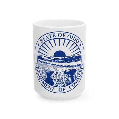 Seal of the Ohio Department of Commerce - White Coffee Mug 15oz - Go Mug Yourself