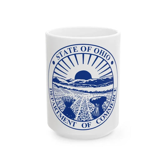 Seal of the Ohio Department of Commerce - White Coffee Mug 15oz - Go Mug Yourself