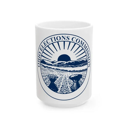 Seal of the Ohio Elections Commission - White Coffee Mug 15oz - Go Mug Yourself
