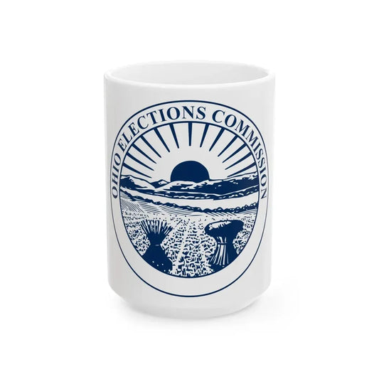 Seal of the Ohio Elections Commission - White Coffee Mug 15oz - Go Mug Yourself