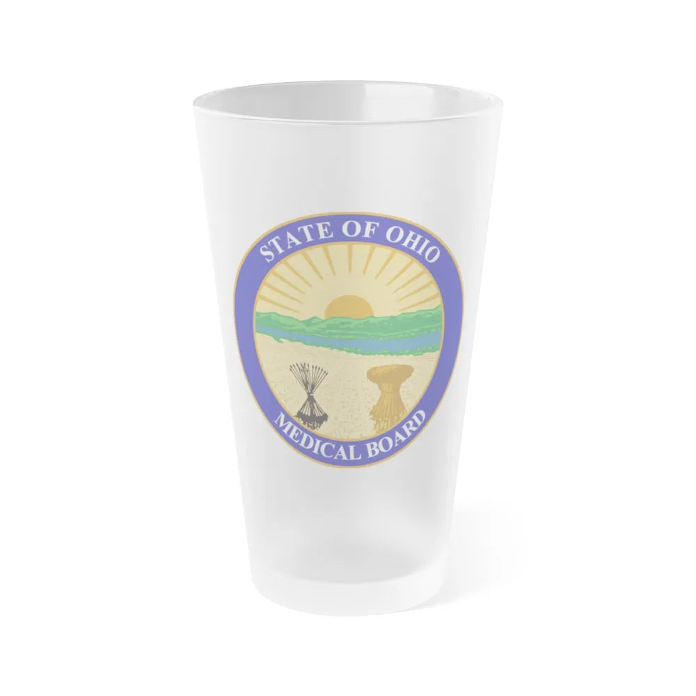 Seal of the Ohio Medical Board - Frosted Pint Glass 16oz-16oz-Frosted-Go Mug Yourself