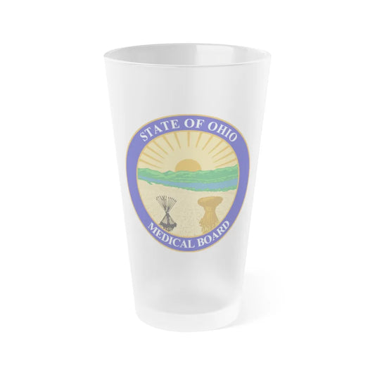 Seal of the Ohio Medical Board - Frosted Pint Glass 16oz-16oz-Frosted-Go Mug Yourself